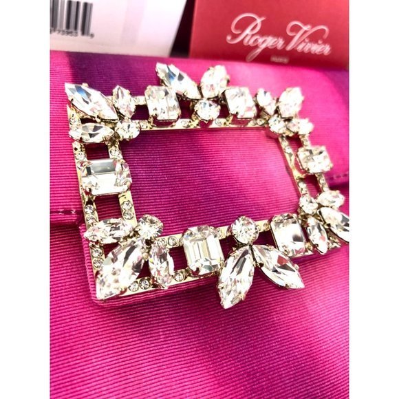 NWB ROGER VIVIER BROCHE ENVELOPE BOUGENVILLE FLAP PURPLE  SATIN CLUTCH - Picture 12 of 15